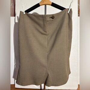 Kenar Brown and Cream Houndstooth Skirt